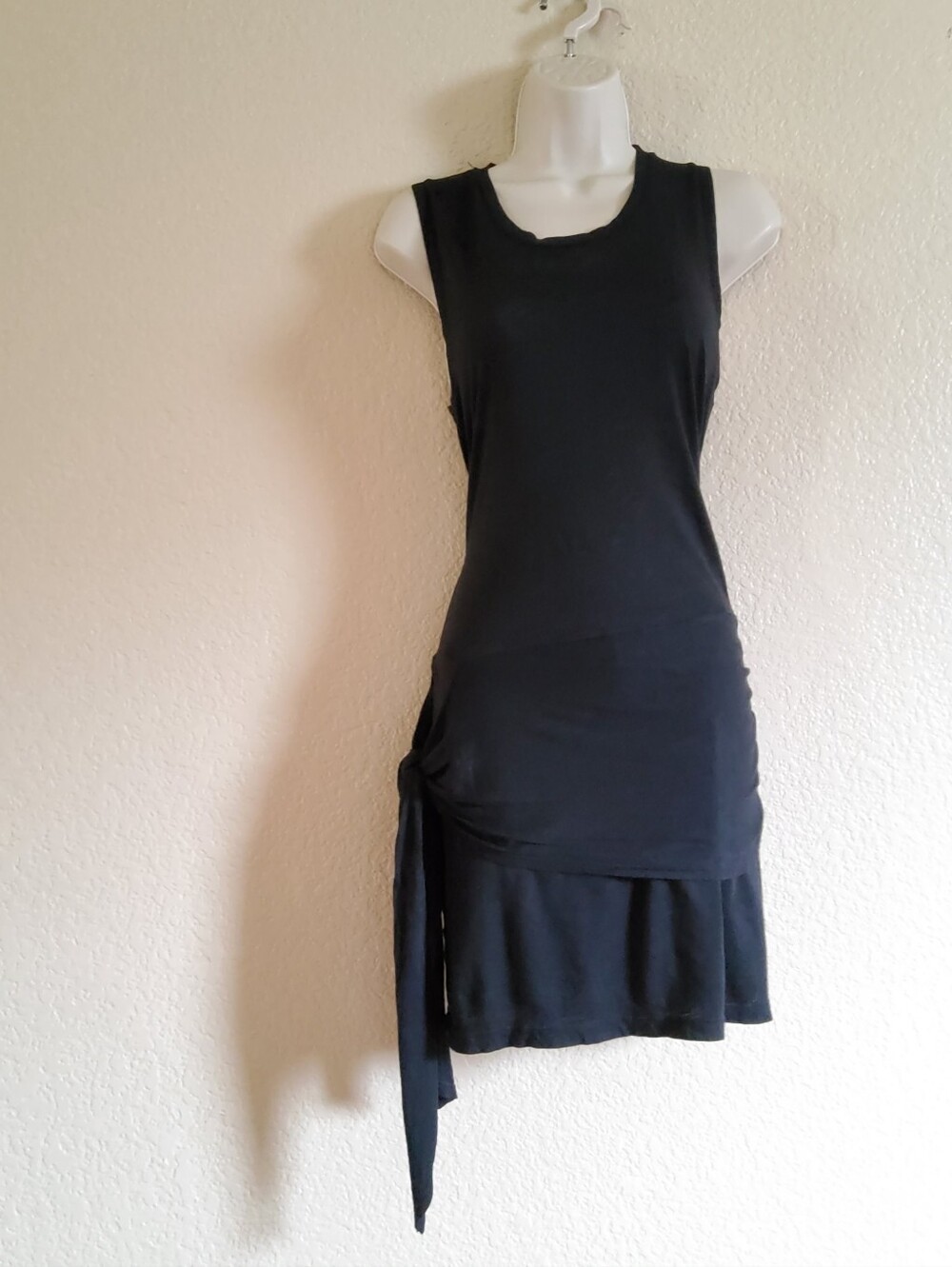 NWOT The Refinery Mini Tie Side Ruched Tank Dress S Black